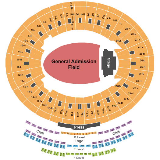 Rose Bowl Stadium Oasis Seating Chart